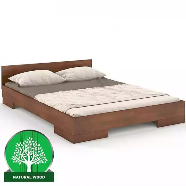 Łóżko Drewniane Bukowe Skandica Spectrum Niskie 140X200 Orzech