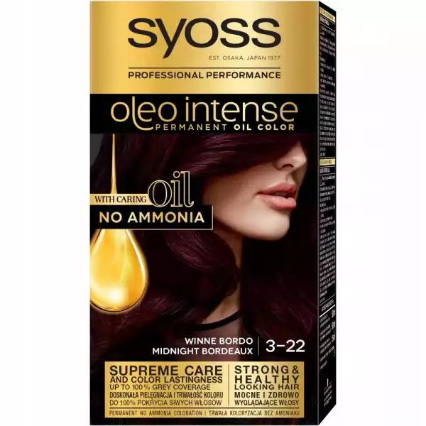 Syoss Oleo Intense Farba Do Włosów 3-22 Bordo