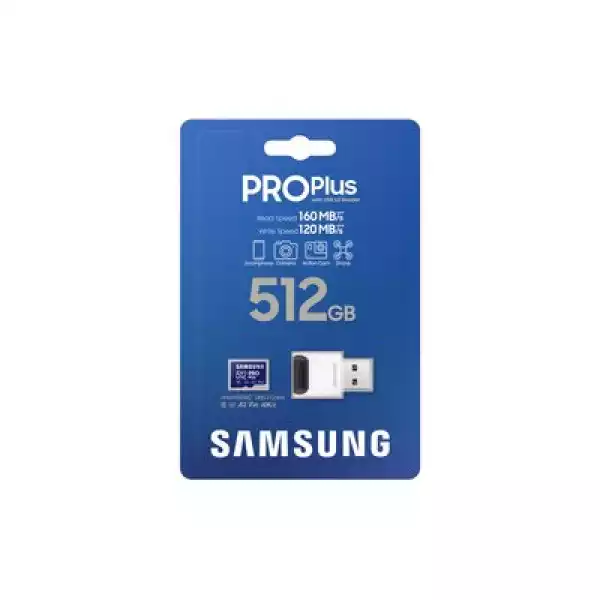 Karta Pamięci Samsung Microsdxc Pro Plus 512Gb Mb-Md512Kb Z Czytnikiem