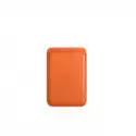 Apple Skórzany Portfel Apple Leather Wallet Z Magsafe Do Iphone Pomarańczowy