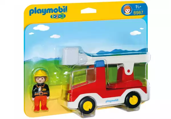 Playmobil Zestaw Z Figurkami 1.2.3 6967 Wóz Strażacki Z Drabina