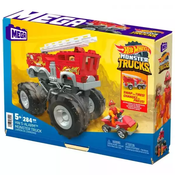 Mega Bloks Klocki Mega Hot Wheels Monster Trucks 5-Alarm + Łazik Atv Pojazd Do Zbudowania