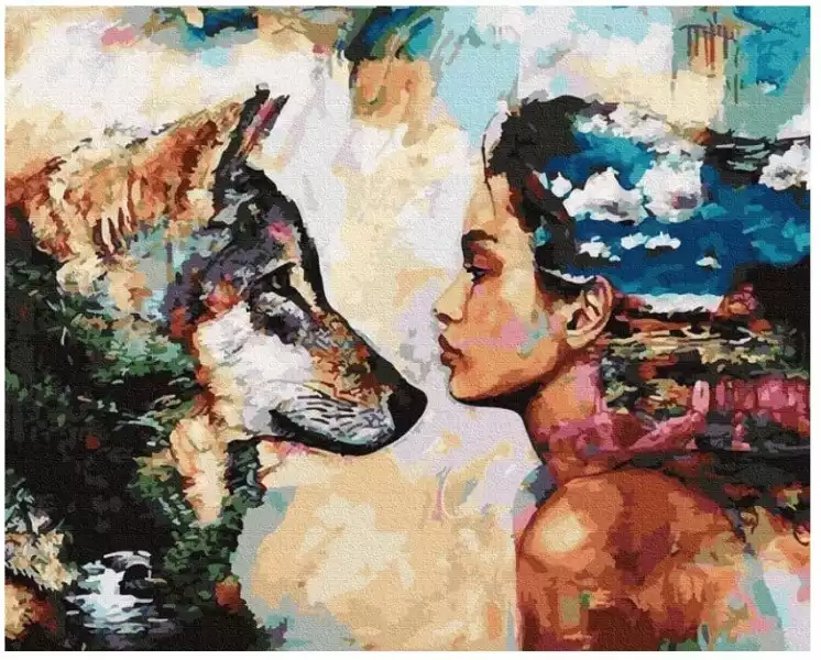 Norimpex Obraz Malowanie Po Nu Merach - Kobieta I Wilk