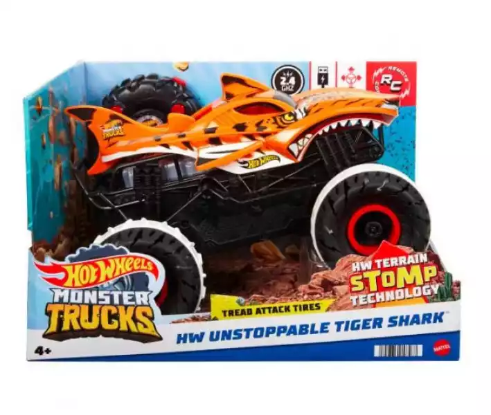 Hot Wheels Terenowy Pojazd Zdalnie Sterowany Niepowstrzymany Tiger Shark 1:15
