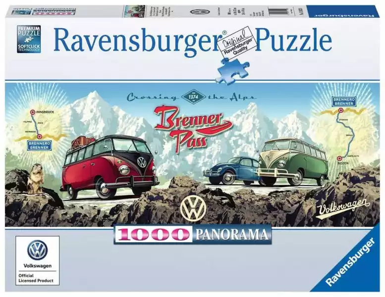 Ravensburger Polska Puzzle 1000 Elementów Volkswagen Vintage Panorama