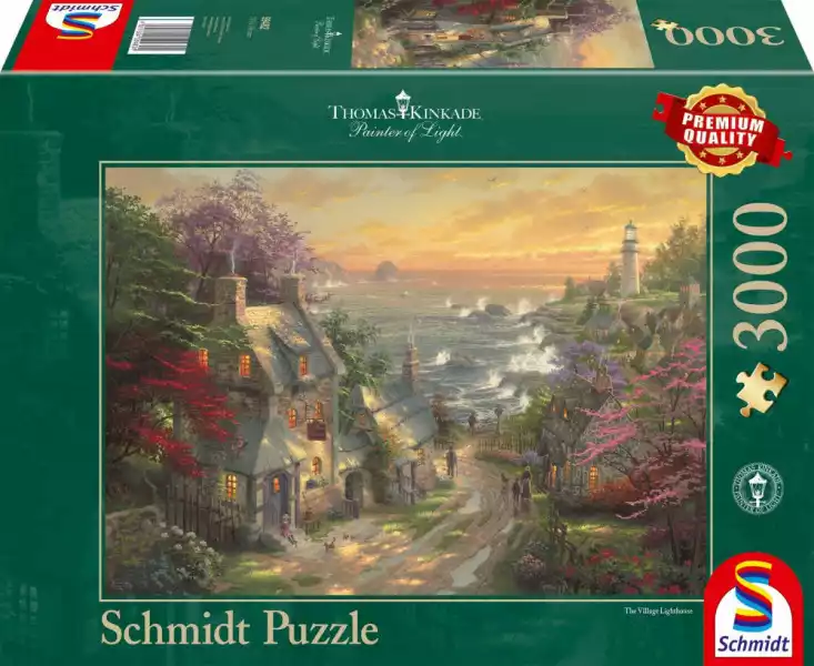Schmidt Puzzle Premium Quality 3000 Elementów Thomas Kinkade Wioska Z Latarnią Morską W Tle