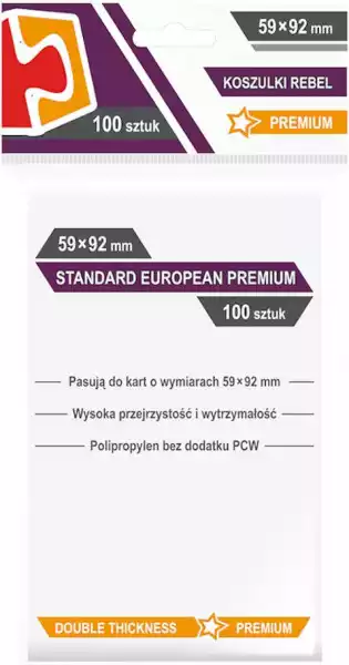 Rebel Koszulki 59 X 92 Mm Standard European Premium 100 Sztuk