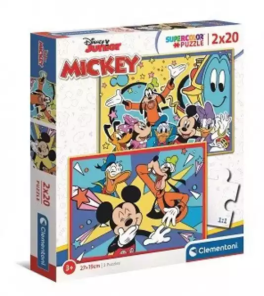 Clementoni Puzzle 2 X 20 Elementów Super Kolor Mickey