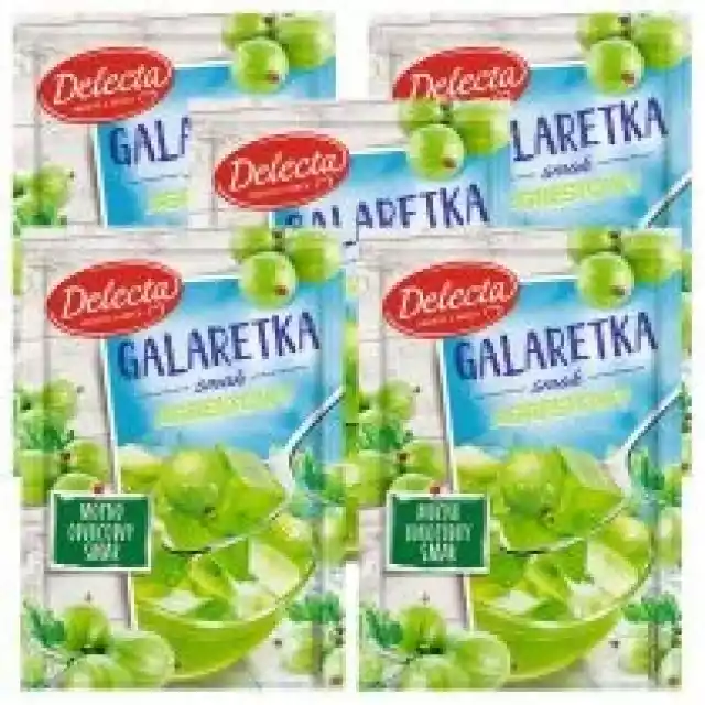 Delecta Galaretka Smak Agrestowy Zestaw 5 X 70 G