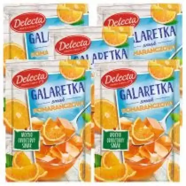 Delecta Galaretka Smak Pomarańczowy Zestaw 5 X 70 G