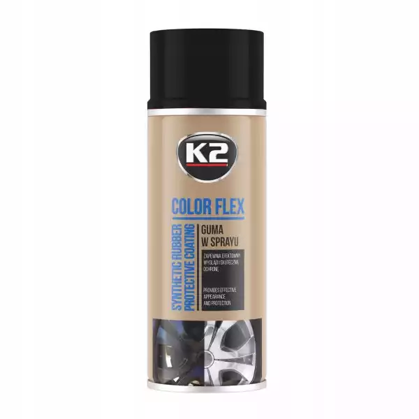 K2 Color Flex Guma W Sprayu Czarny Połysk 400Ml
