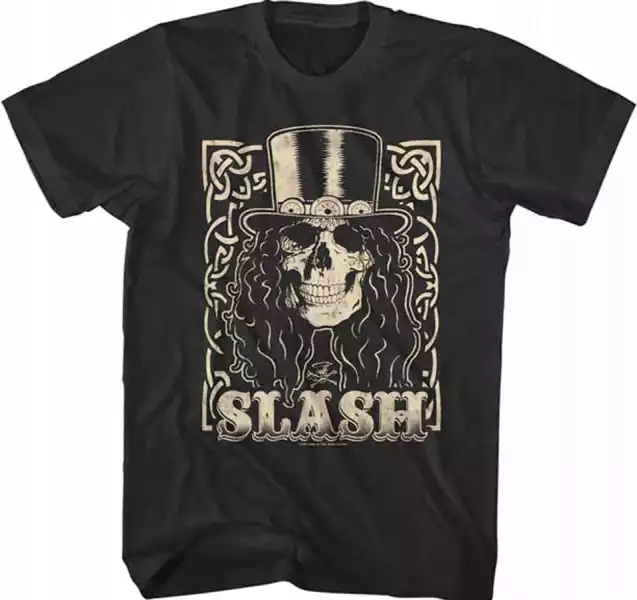 Slash Slash Skull Cream Black T-Shirt
