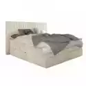 Łóżko Kontynentalne Minola 160X200 Cm Beżowe Welurowe