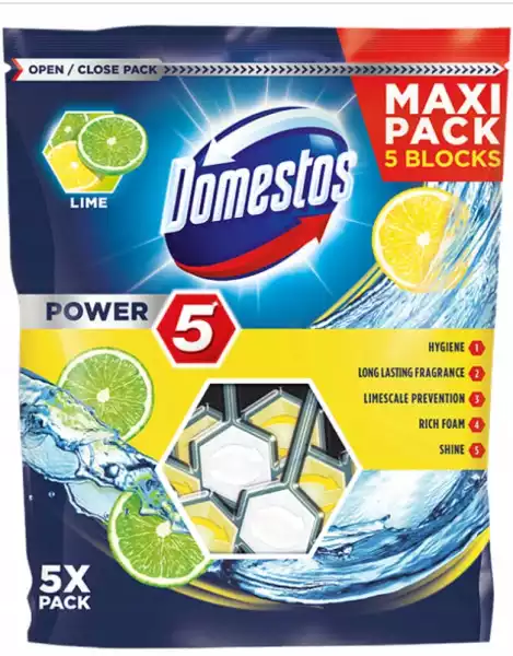 Domestos Maxi Power 5 Lime Zawieszka Do Wc 5Szt