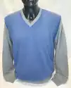 inna Sweter Męski Wełna Tris Line Niebieski 3Xl
