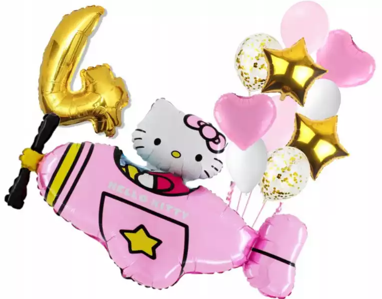 Zestaw Hello Kitty W Samolocie- Urodziny Cyfra 4