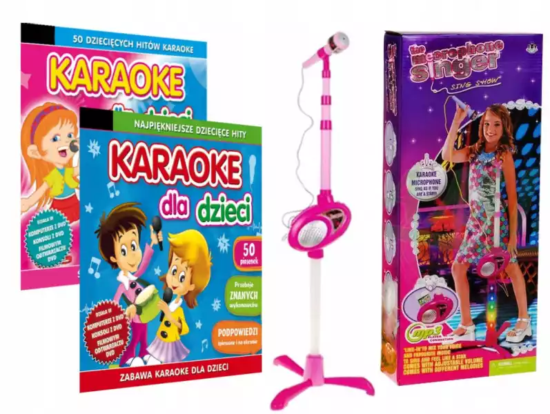 Zestaw Karaoke Dla Dzieci 100 Pios. Dvd Mikrofon