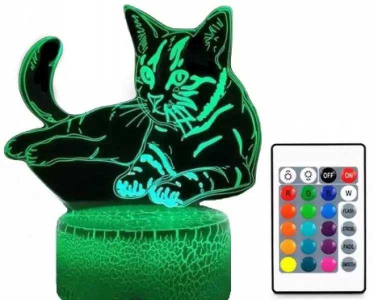 Lampa 3D Led Kot Cat Lampa Nocna