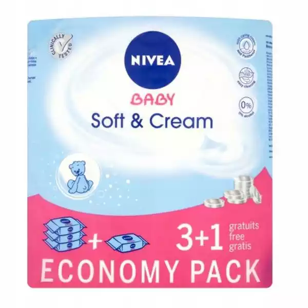 Chusteczki Nivea Baby Soft Cream 4X63 Szt.