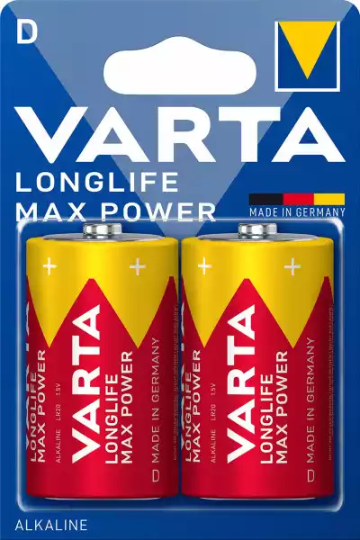 2X Baterie Varta Longlife Max Power R20 D Lr20
