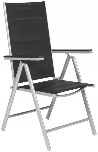 Krzesło Ogrodowe Modena Składane Aluminiowe Czarne