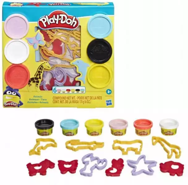 Ciastolina Play-Doh Zwierzęta 6 Tub+ Figurki