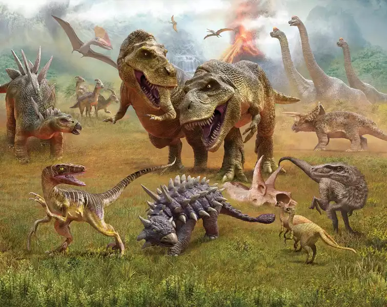 Fototapeta Dla Dzieci Kraina Dinozaurów Dinozaury