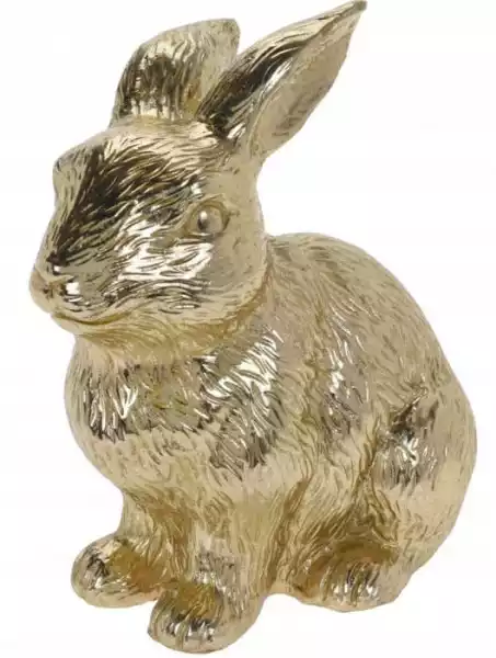 Figurka Wielkanocna Królik Ceramiczna Złota