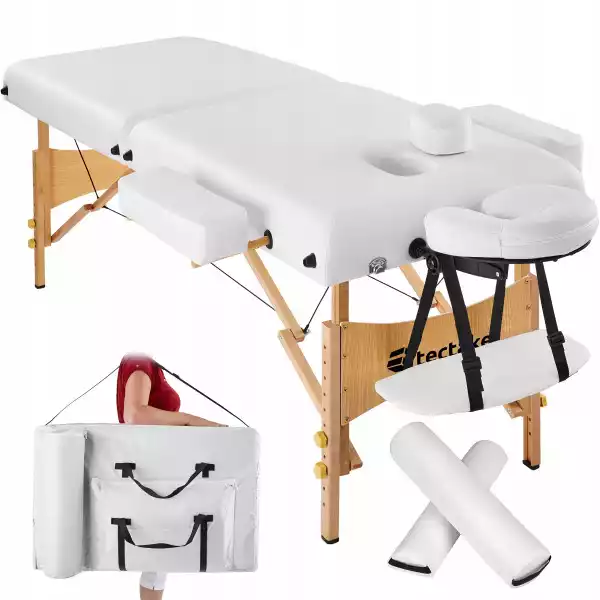 Łóżko Stół Do Masażu 2 Segmenty Biały 400419