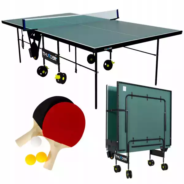 Stół Do Ping Ponga Na Wózku Zestaw Tenis Składany