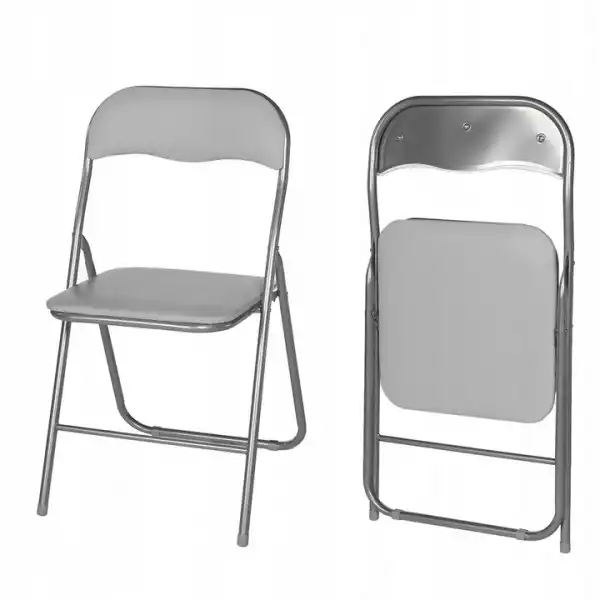 Krzesło Krzesełko Składane Ogrodowe Biurowe Szare