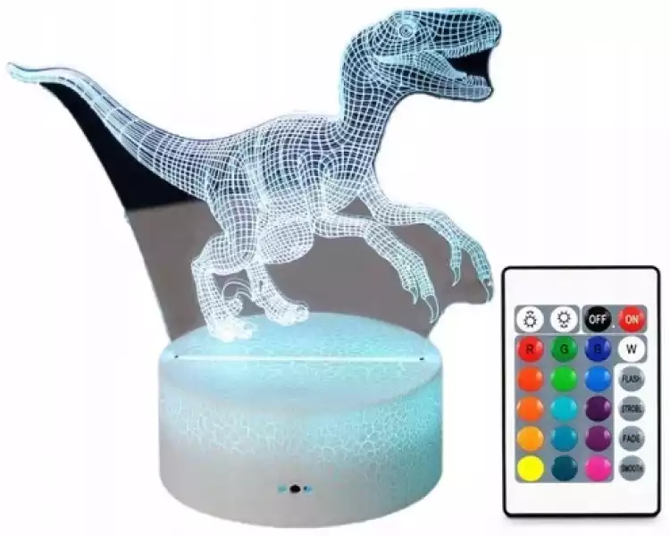 Lampa 3D Led Dinozaur Jurrasic Park Lampa Nocna