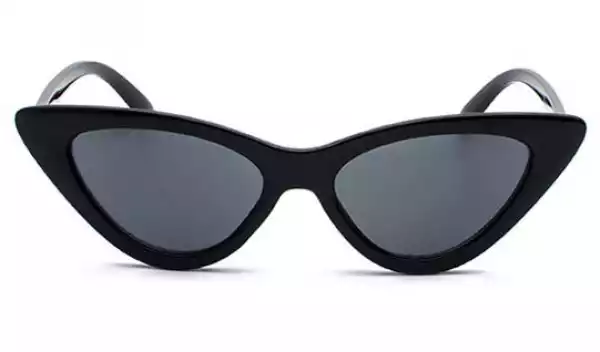 Okulary Przeciwsłoneczne Czarne Kocie Oko Cat Eye