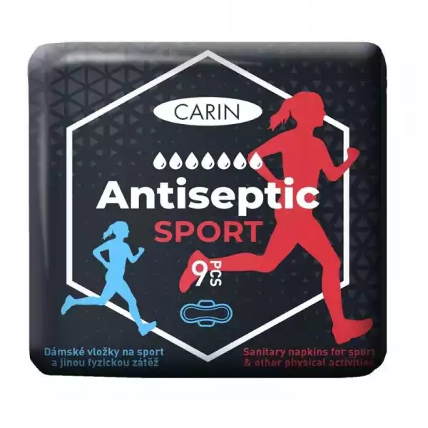 Podpaski Carin Antiseptic Sport 9 Szt