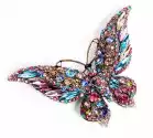 Inna marka Broszka Piękny Motyl Kolorowy Kryształy Lux M