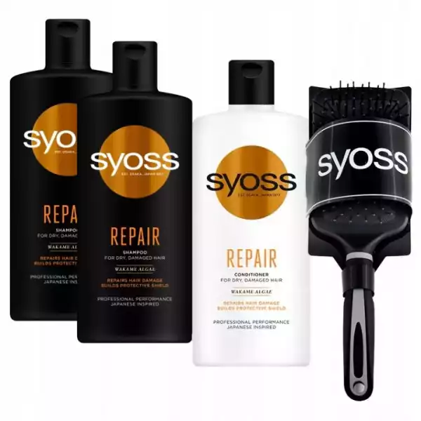 Syoss Repair Szampon Odżywka Do Włosów Suchych X3