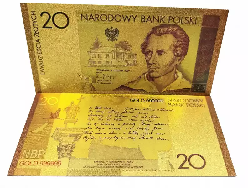 20 Zł Słowacki Pozłacany Kolekcjonerski Banknot