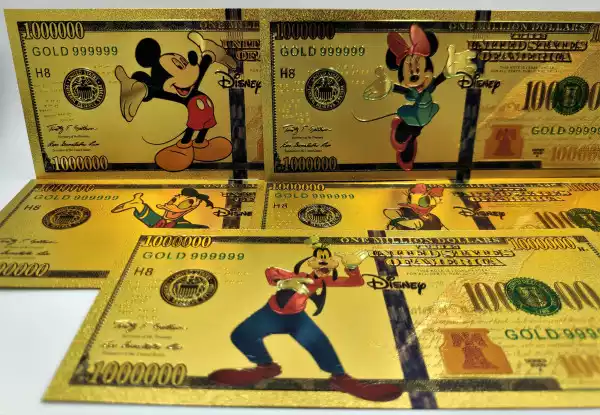 Piękny Zestaw Banknotów Kolekcjonerskich Disney