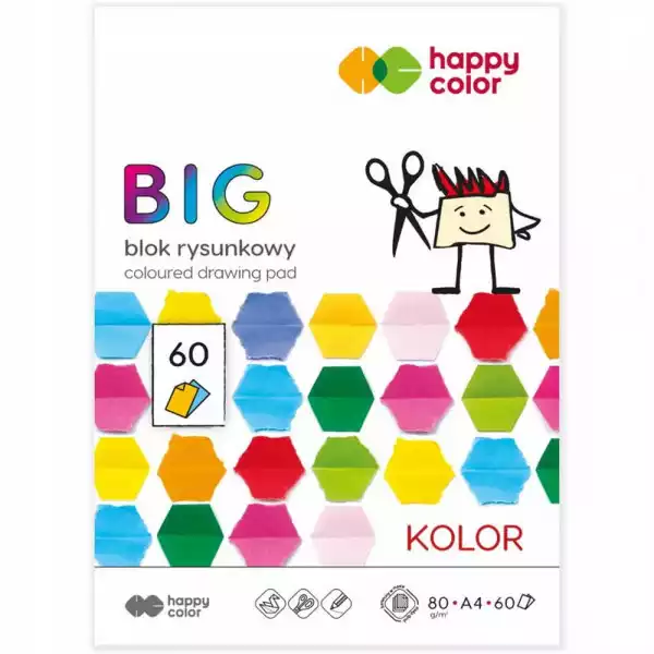 Blok Rysunkowy Kolorowy Happy Color Big A4 60Ark