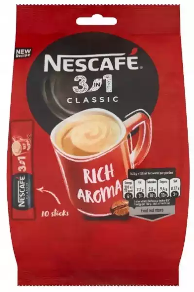Kawa Nescafe 3W1 Classic Rozpuszczalna 10 Torebek