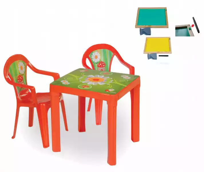 Mebelki Dla Dzieci Dwa Krzesła Stolik Plus Tablica