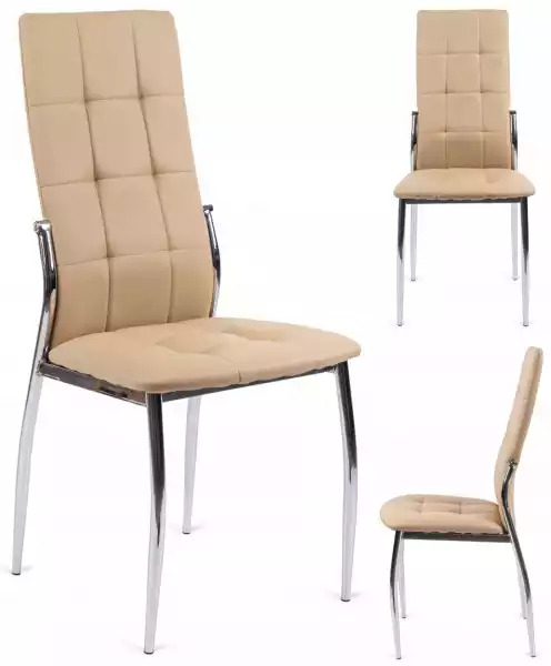 Krzesło Tapicerowane M902 Beżowe Kuchenne Pikowane