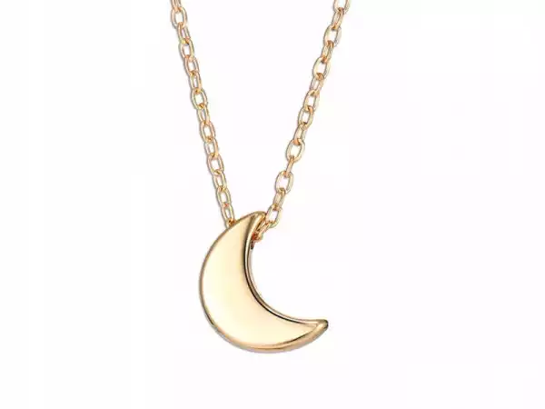 Złoty Naszyjnik Z Księżycem Luna Księżyc