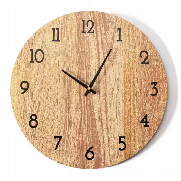 Zegar Ścienny Drewno Okrągły Skandynawski 30 Cm
