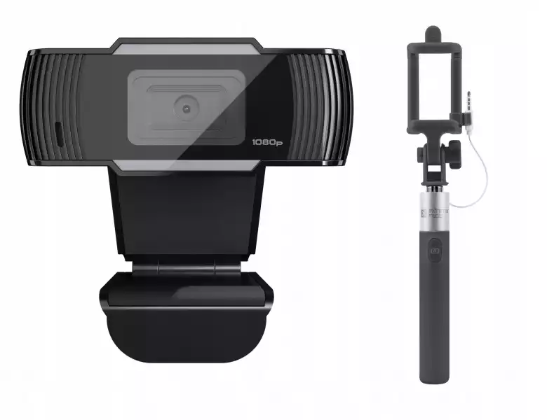 Kamera Internetowa Full Hd +Kijek Do Selfie Czarny