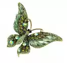 Inna marka Broszka Piękny Motyl Zielony Kryształy Lux 2