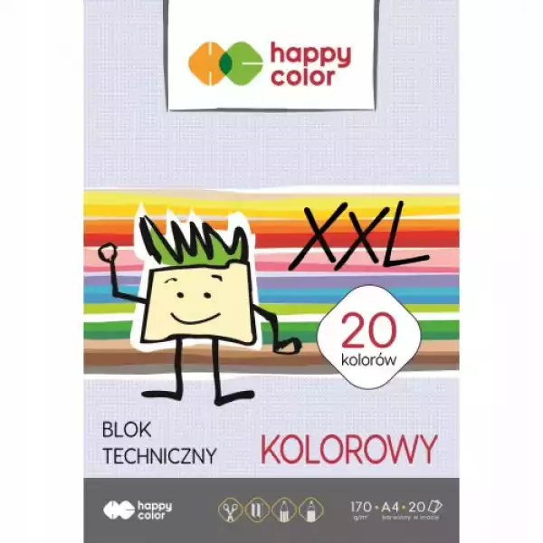 Happy Color Blok Techniczny A4 20K Kolorowy