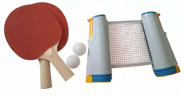 Tenis Stołowy Ping Pong Siatka Paletki Zestaw
