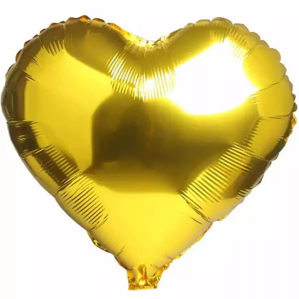 Balon Foliowy Serce Złote Serduszko Urodziny 45Cm