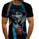 inna Męska Koszulka T-Shirt Nadruk 3D Anonymous Xl